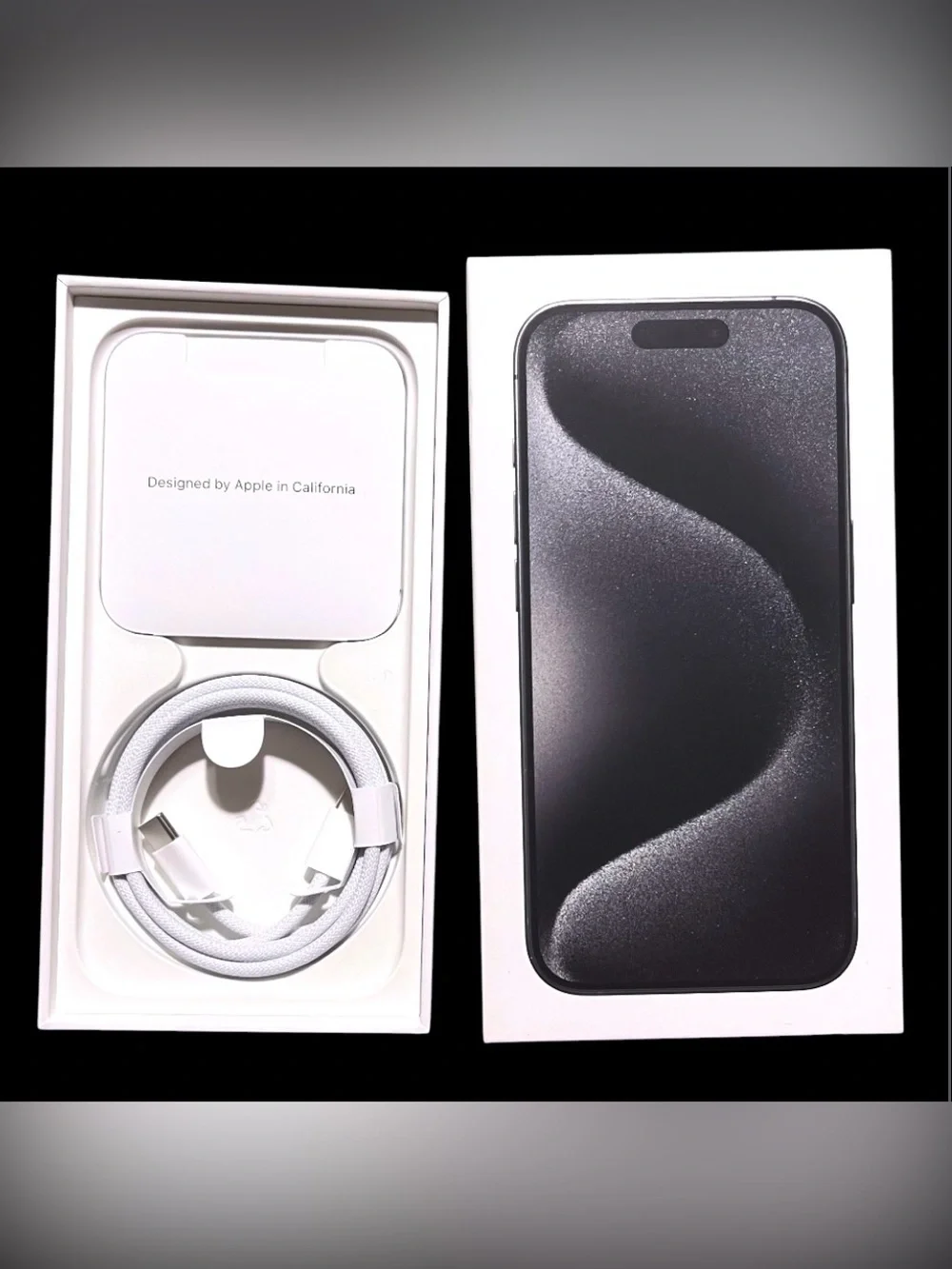 Apple iPhone 15 Pro EMPTY BOX with White USB-C Charge Cable